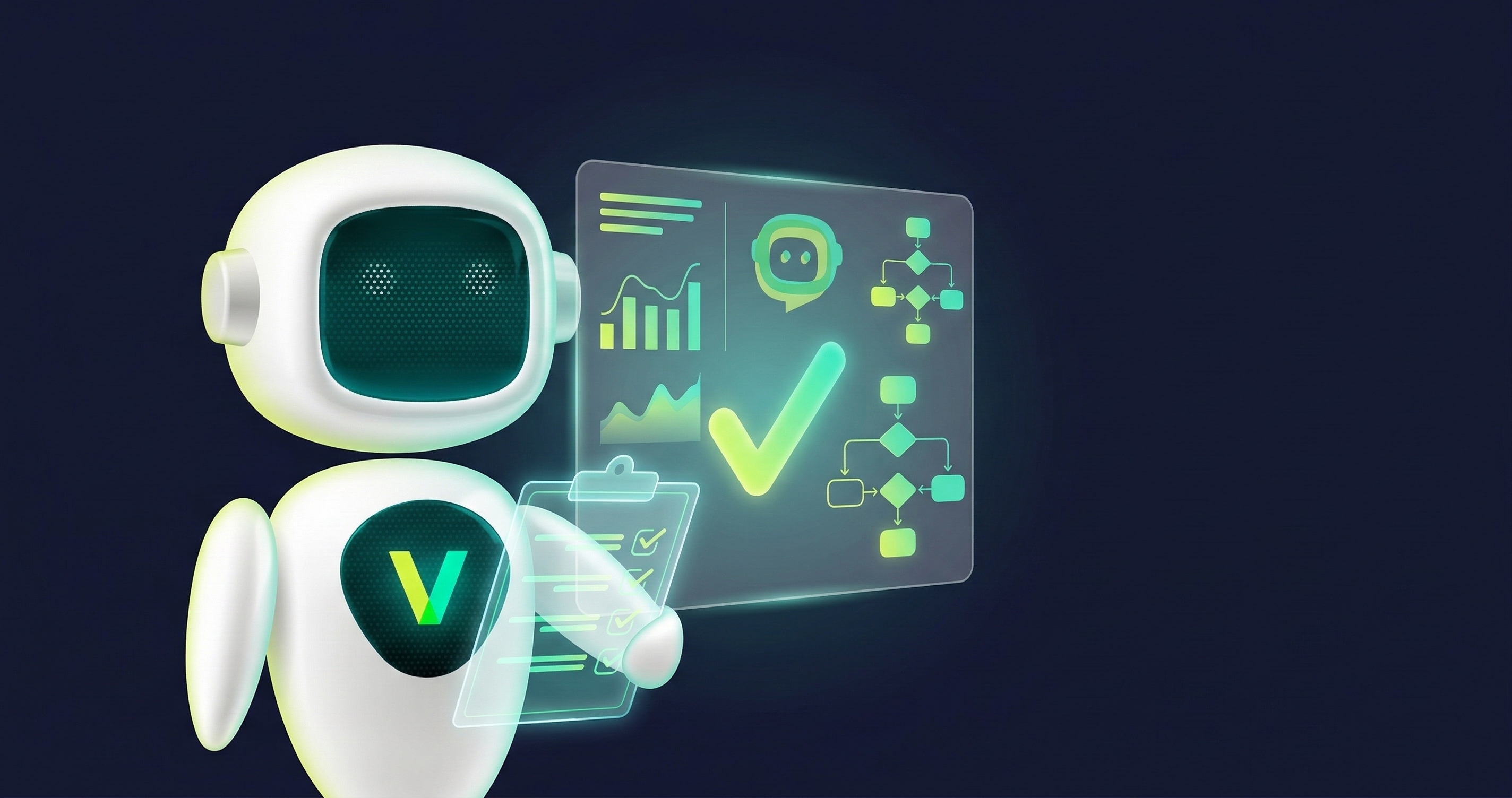 KI-CHECK Analyse Dashboard mit Robotern